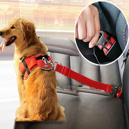 Adjustable Pet Cat Dog Car Seat Belt Pet Seat Vehicle Dog Harness Lead Clip Safety Lever Traction Dog Collars Dogs Accessoires Pets Products - Dailydog